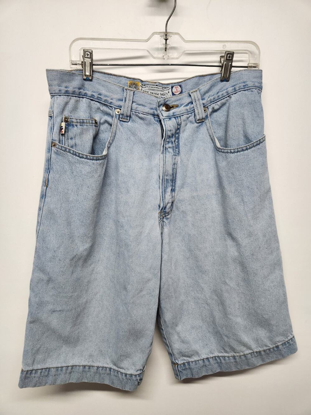 Vintage Bugle Boy "Big & Baggy" Denim Carpenter Shorts, Size 33 (31 Measured)
